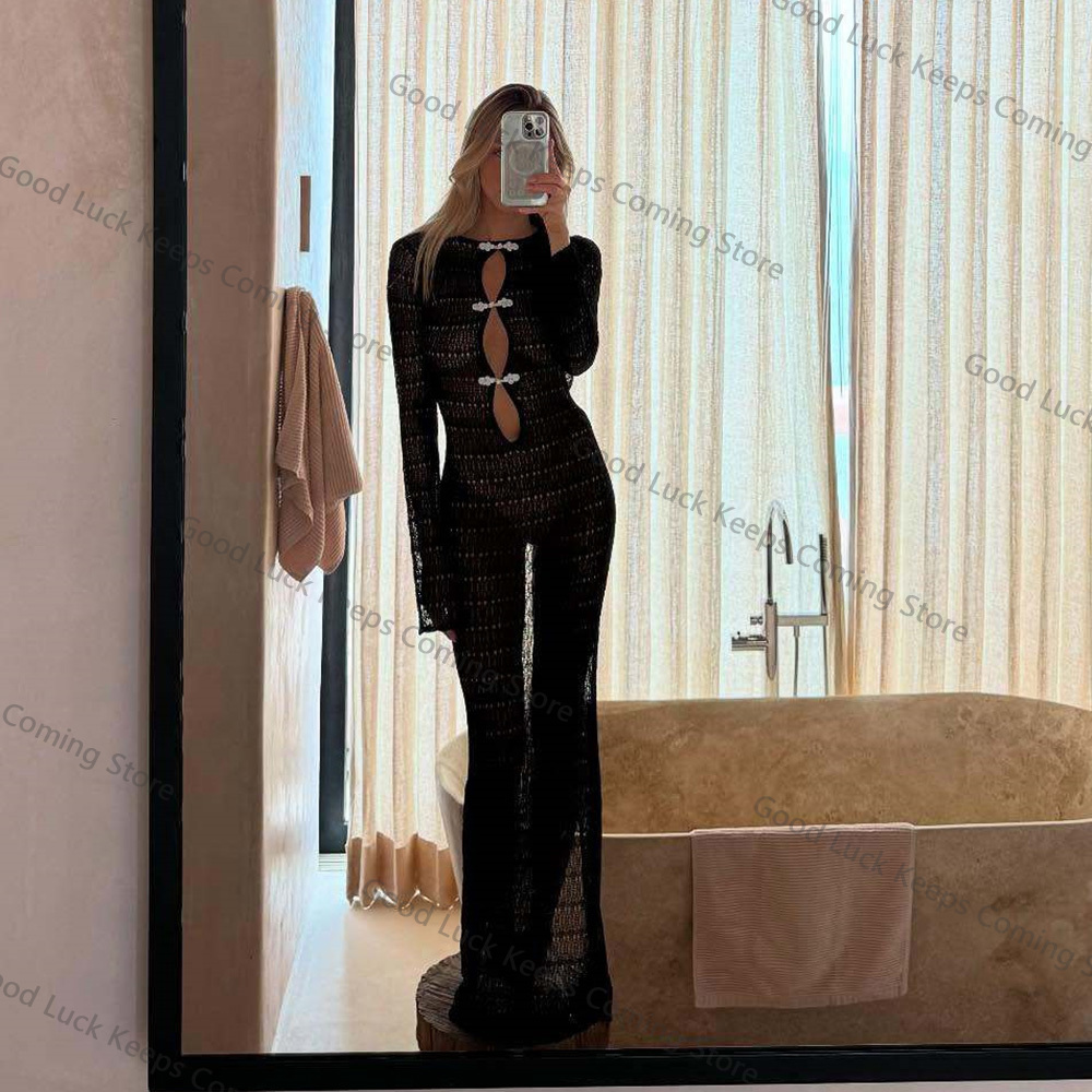 Cover Up Kaftan - فستان محبوك لعام 2025 بدون ظهر