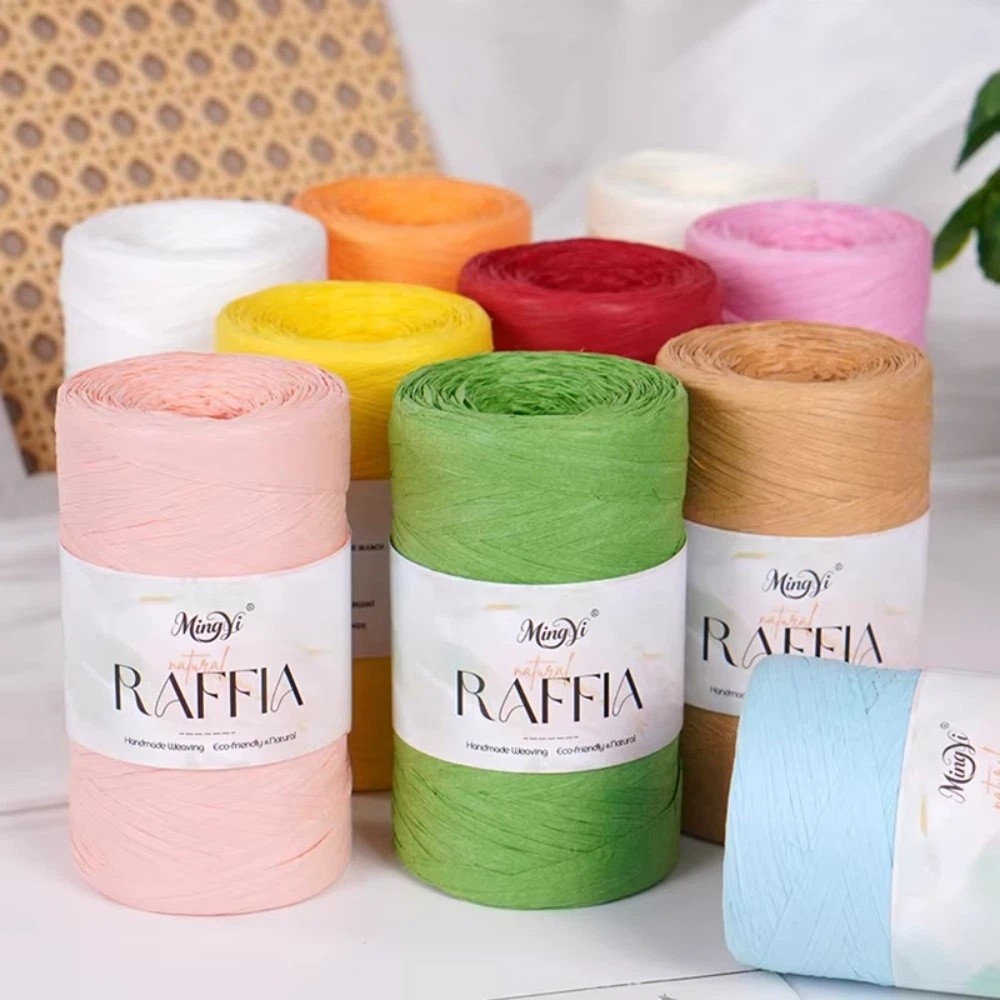 خيوط رافيا متعددة الألوان للحي - مراجعة Crochet Bag Raffia وسعره
