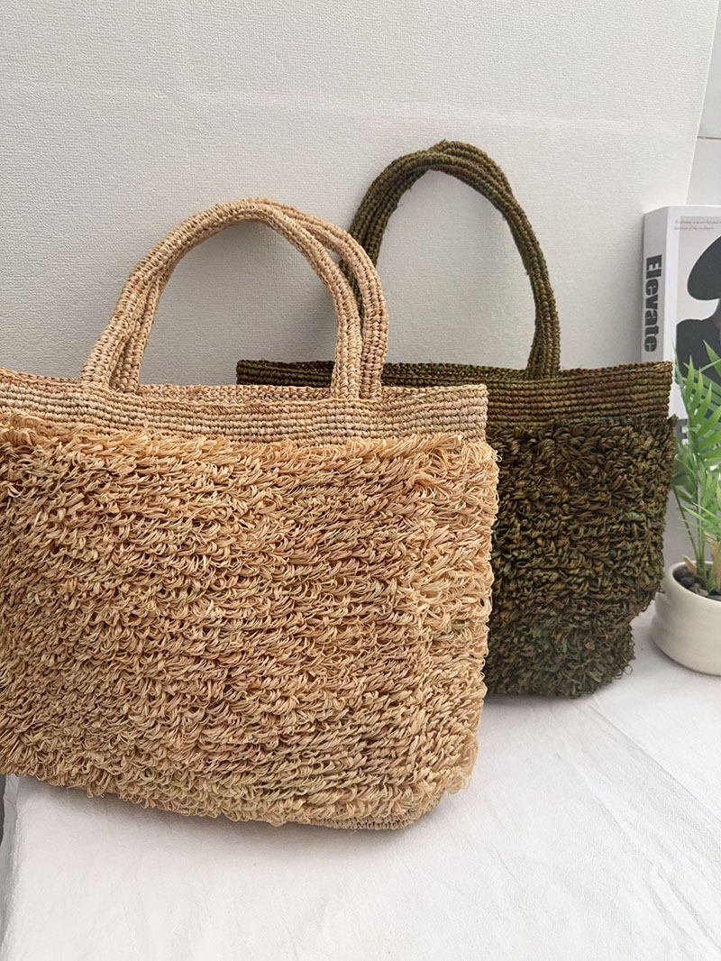 حقيبة فاخرة من القش المنسوج عل - مراجعة Crochet Bag Raffia وسعره