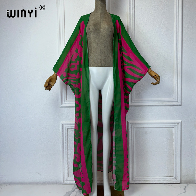 فساتين كيمونو فضفاضة بطبعة بوه - مراجعة Cover Up Kaftan وسعره