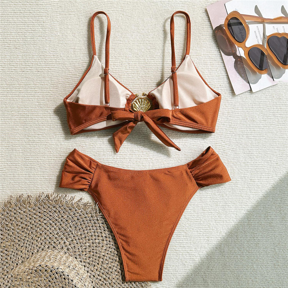 بيكيني نسائي مثير بلون أحمر نب - مراجعة Swimsuit Bikini Ruched وسعره
