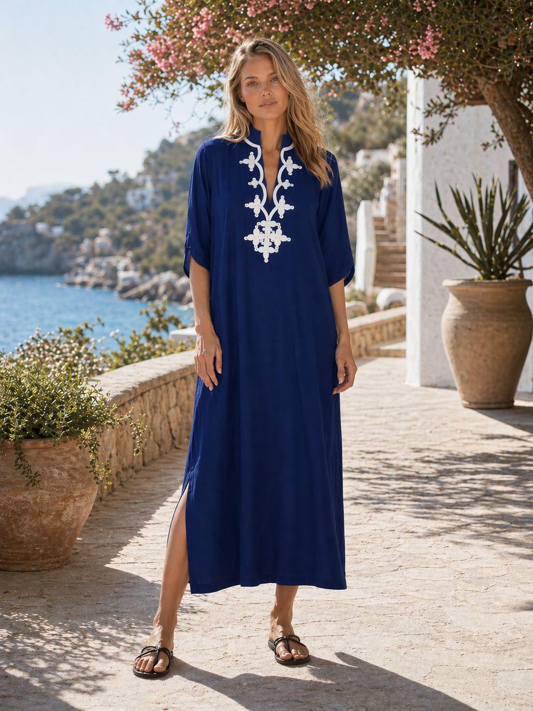 فساتين كافتان للنساء مطرزة بأك - مراجعة Cover Up Kaftan وسعره